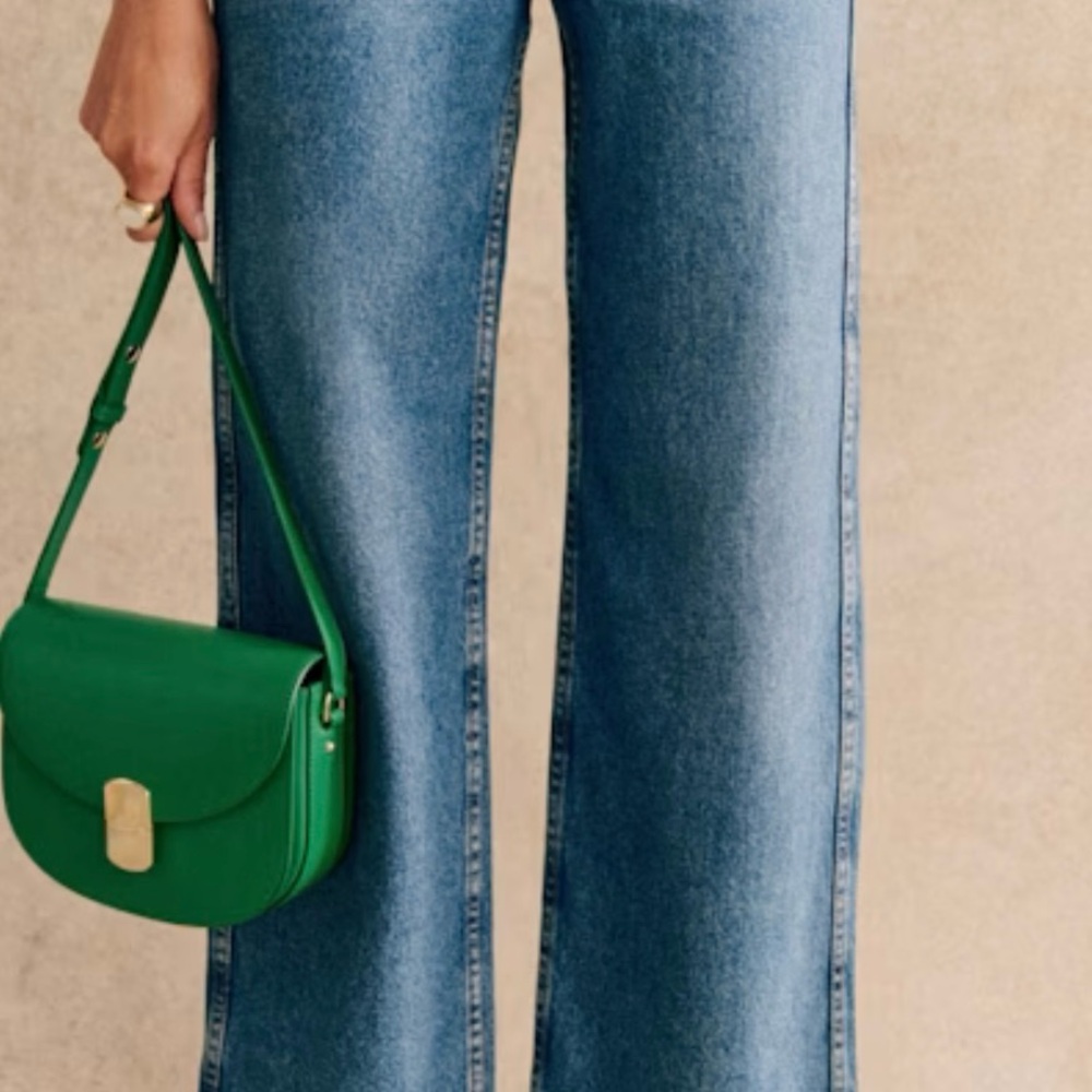 Sezane Blue Flare Wide Leg Jeans